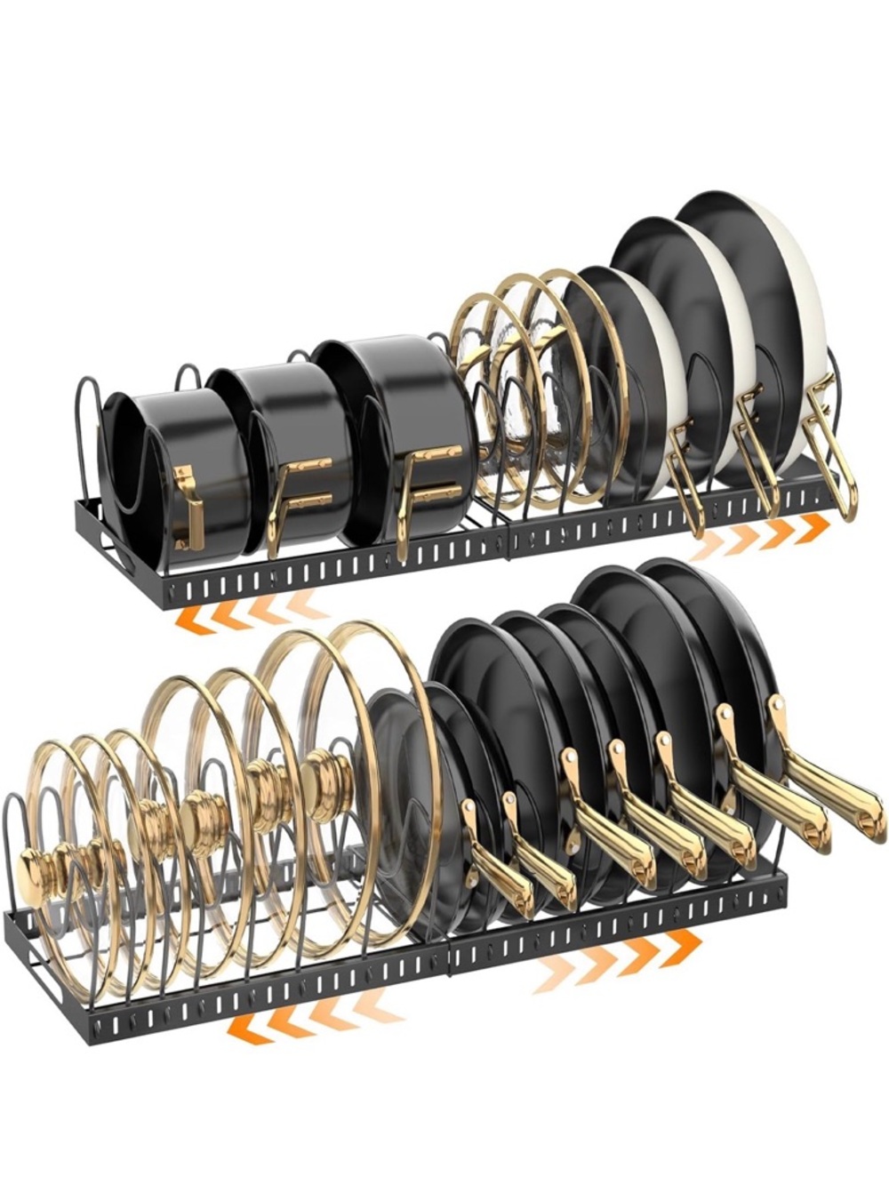 Pack of 2 Expandable Organizers (12 to 24 inches) for Pots and Pans